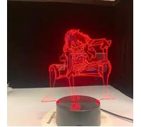 3D Led Vision Creative Anime Luffy Style Night Light USB One Piece Lampe de Table 7 Changement de Couleur Décoration de La Maison