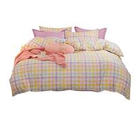 3D Léopard Ananas Autobus Housse de Couette et Taie d'oreiller, Housse de Couette avec Fermeture éclair Microfibre,Géométrique Noir Vichy Parure de Lit Bedding Set (Jaune, 220_x_240_cm)