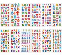 3D Lettres Autocollants pour Enfants, 12 Feuilles Alphabet Coloré Autocollant Puffy Enfants Autocollants Autocollant Numéro Autocollant DIY Décoration Décalque pour Fille Garçon Artisanat