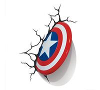 3D Light FX- Marvel Applique Murale à Del Bouclier de Captain America Décoration 3D, Simple, 816733002187, Red, White and Blue