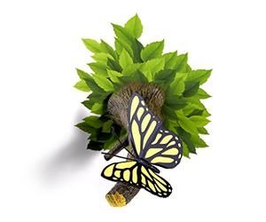 3D Light FX Lampe en forme de papillon en plastique Jaune/marron