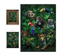3D LiveLife Affiche murales lenticulaires Amis de la Jungle de Deluxebase. Poster jungle 3D sans cadre. Décoration murale parfaite. Oeuvre originale sous licence artiste renommé, Tami Alba