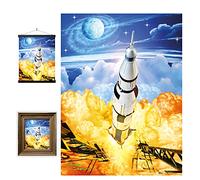 3D LiveLife Affiche Murales Lenticulaires Apollo de Deluxebase. Poster Espace 3D sans Cadre. Décoration Murale Parfaite. Oeuvre Originale sous Licence de l'Artiste Renommé, Michael Searle