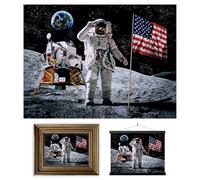 3D LiveLife Affiche murales lenticulaires Atterissage sur la Lune de Deluxebase. Poster Espace 3D sans cadre. Décoration murale parfaite. Oeuvre originale licence artiste renommé, David Penfound