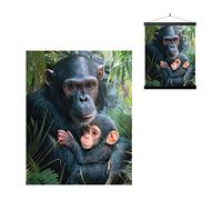 3D LiveLife Affiche Murales Lenticulaires Calins Mignons de Deluxebase. Poster Chimpanzé 3D sans Cadre. Décoration Murale Parfaite. Oeuvre Originale sous Licence Artiste Renommé, David Penfound