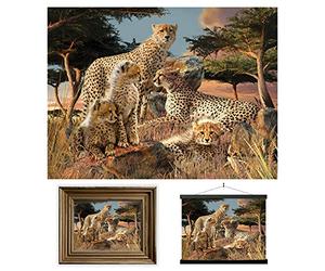 3D LiveLife Affiche Murales Lenticulaires Clan des Guépards de Deluxebase. Poster Gros Chat 3D sans Cadre. Décoration Murale Parfaite. Oeuvre Originale sous Licence Artiste Renommé, David Penfound