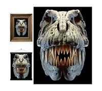 3D LiveLife Affiche murales lenticulaires Crane de T-Rex de Deluxebase. Poster Dinosaure 3D sans cadre. Décoration murale parfaite. Oeuvre originale sous licence artiste renommé, David Penfound