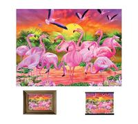 3D LiveLife Affiche Murales Lenticulaires Flamants Roses de Deluxebase. Poster Faune 3D sans Cadre. Décoration Murale Parfaite. Oeuvre Originale sous Licence de l'Artiste Renommé, Michael Searle
