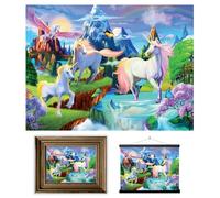 3D LiveLife Affiche murales lenticulaires Licorne Joyeuse de Deluxebase. Poster licorne 3D sans cadre. Décoration murale parfaite. Oeuvre originale sous licence de l'artiste renommé, Michael Searle