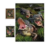 3D LiveLife Affiche Murales Lenticulaires Marais d'Alligators de Deluxebase. Poster 3D sans Cadre. Décoration Murale Parfaite. Oeuvre Originale sous Licence de l'ArtisteRenommé, Jerry LoFaro