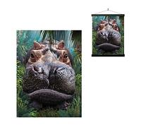 3D LiveLife Affiche Murales Lenticulaires Rencontre Rapprochée de Deluxebase. Poster Hippo 3D sans Cadre. Décoration Murale Parfaite. Oeuvre Originale sous Licence Artiste Renommé, David Penfound