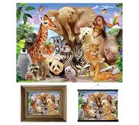 3D LiveLife Affiche murales lenticulaires Sourires Sauvages de Deluxebase. Poster Safari 3D sans cadre. Décoration murale parfaite. Oeuvre originale sous licence artiste renommé, Michael Searle