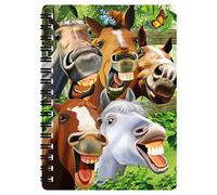 3D LiveLife Bloc-note - Chevaux Rigolos de Deluxebase. Carnet à Spirale A6 Art Lenticulaire 3D à pages vierges en papier recyclé. Illustrations sous licence de l'artiste renommé Michael Searle