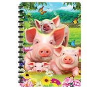 3D LiveLife Bloc-note - L'Enclos des Cochons de Deluxebase. Carnet à Spirale A6 Art Lenticulaire 3D à pages vierges en papier recyclé. Illustrations sous licence de l'artiste renommé Michael Searle