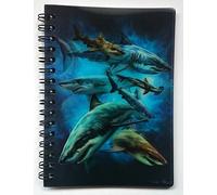 3D LiveLife Bloc-note - Nager avec les Requins de Deluxebase. Carnet à Spirale A6 Art Lenticulaire 3D à pages vierges en papier recyclé. Illustrations sous licence de l'artiste renommé Tami Alba