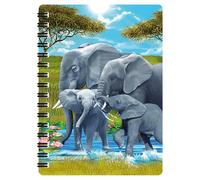 3D LiveLife Bloc-note - Nos Amis les Pachydermes de Deluxebase. Carnet à Spirale A6 Art Lenticulaire 3D éléphant pages vierges en papier recyclé. Illustration licence artiste renommé Michael Searle