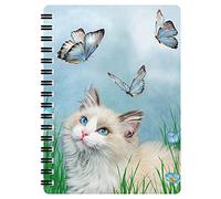 3D LiveLife Bloc-note - Ragdolls & Papillons de Deluxebase. Carnet à Spirale A6 Art Lenticulaire 3D Chat pages vierges en papier recyclé. Illustrations licence de l'artiste renommé Carol Cavalaris
