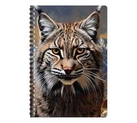 3D LiveLife Bobcat de Deluxebase Cahier à spirales ligné avec 80 pages recy s 3D Big Cat Art Notebook pour le travail, les cadeaux et les fournitures scolaires (21 x 14,5 cm)