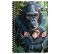 3D LiveLife Carnet A5 - Calins Mignons de Deluxebase. Carnet 3D lenticulaire chimpanzé 80 pages. Papeterie école bureau illustrations licence artiste renommé David Penfound bloc-note cahier spirale