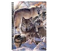 3D LiveLife Carnet A5 - Loups D'hiver de Deluxebase. Carnet 3D lenticulaire 80 pages. Papeterie école bureau avec illustrations sous licence artiste renommé David Penfound bloc-note cahier spirale