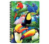 3D LiveLife Carnet A5 - Paradis des Toucans de Deluxebase. Carnet 3D lenticulaire oiseau 80 pages. Papeterie école bureau illustrations licence artiste renommé Michael Searle bloc-note spirale