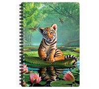 3D LiveLife Carnet A5 - Tigre et Nénuphar de Deluxebase. Carnet 3D lenticulaire 80 pages. Papeterie école bureau illustrations sous licence artiste renommé Jerry LoFaro bloc-note cahier spirale