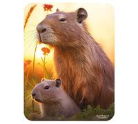 3D LiveLife Deluxebase Aimant de réfrigérateur Motif Capybaras 3D lenticulaire Décoration magnétique pour enfants et adultes Avec œuvre d'art sous licence de l'artiste renommé David Penfound
