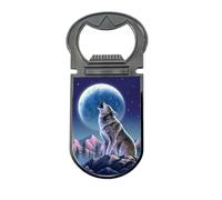 3D LiveLife Deluxebase Décapsuleur magnétique en forme de loup avec image lenticulaire 3D Motif Sonate clair de lune