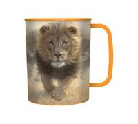 3D LiveLife Drinking Cup - Mangez ma poussière de Deluxebase. Gobelet en plastique 3D Lenticular Lion. Gobelets de 300 ml pour enfants avec l'œuvre d'art originale de l'artiste David Penfound.
