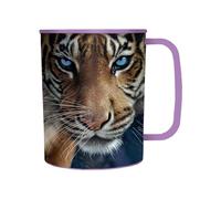 3D LiveLife Drinking Cup - Yeux bleus de Deluxebase. Gobelet en plastique 3D Lenticular Tiger. Gobelets de 300 ml pour enfants avec une illustration originale de l'artiste renommé Collin Bogle.