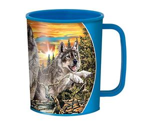 3D LiveLife Gobelet - Saut des Loups de Deluxebase. Gobelet Art Lenticulaire Loup 3D. Gobelets en plastique de 300 ml enfants illustrations originales licence artiste renommé Steven Michael Gardner