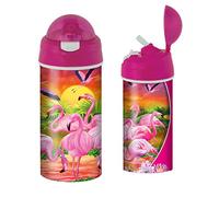 3D LiveLife Gourde - Flamants Roses de Deluxebase. plastique Animaux Lenticulaire 3D avec Paille. Gourde pour enfants 600 ml avec illustrations originales de l'artiste renommé Michael Searle
