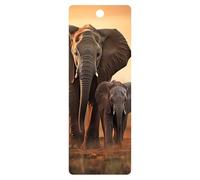 3D LiveLife Marque-page - Balade au Coucher du Soleil de Deluxebase. Mignon marque-page lenticulaire Éléphant. Accessoires sur le thème des animaux pour les amateurs de livres. Petits cadeaux pour