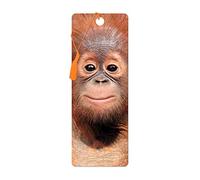 3D LiveLife Marque-page - Bébé Orang-Outan. Marque page Orang-Outan avec illustrations 3D lenticulaires sous licence de l'artiste renommé David Penfound