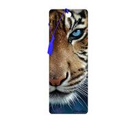 3D LiveLife Marque-page - Les Yeux Bleus de Deluxebase. Marque page Tigre avec illustrations 3D lenticulaires sous licence de l'artiste renommé Colin Bogle