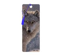 3D LiveLife Marque-page - Loup Solitaire de Deluxebase. Marque page Loup avec illustrations 3D lenticulaires sous licence de l'artiste renommé Collin bogle