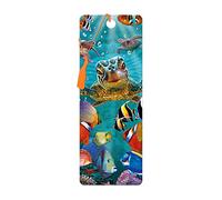 3D LiveLife Marque-page - Petites Bulles de Deluxebase. Marque page Tortue de Mer avec illustrations 3D lenticulaires sous licence de l'artiste renommé Steve Sundram