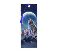 3D LiveLife Marque-page - Sonate du Clair de Lune de Deluxebase. Marque page Loup avec illustrations 3D lenticulaires sous licence de l'artiste renommé David Penfound