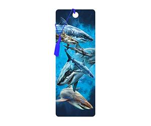 3D LiveLife Marque-page - Traversée de Requins de Deluxebase. Marque page Requin avec illustrations 3D lenticulaires sous licence de l'artiste renommé Tami Alba