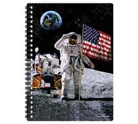 3D LiveLife Notebook - Atterrissage sur la Lune de Deluxebase. Cahier de 80 pages Lenticular 3D Space. Papeterie pour l'école ou le bureau, sous licence de l'artiste David Penfound.