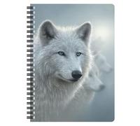 3D LiveLife Notebook - White Out de Deluxebase. Cahier de 80 pages en forme de loup lenticulaire 3D. Papeterie pour l'école ou le bureau avec une œuvre sous licence de l'artiste Collin Bogle.