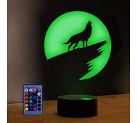 3D Loup LED Lampe Art Déco Lampe Lumières LED 3D Lampe Contrôle à distance Touch Control 7/16 Couleurs Change Veilleuse USB Powered Enfants Anniversaire Noël Cadeau