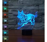 3D Loup LED Lampe Art Déco Lampe Lumières LED Décoration Lampes Touch Control 7 Couleurs Change Veilleuse USB Powered Enfants Cadeau Anniversaire Noël Cadeaux