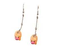 3D Lovely Mini Pink Pig Boucles d'oreilles pour Femmes Filles Mignon Animals Dessin Animé Hanging Boucles d'oreilles Pendantes