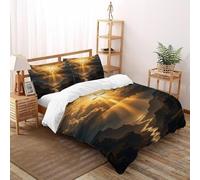3D Lumière Divine Canyon Parure De Lit Junior 3 Pièces Décoration De Chambre À Coucher avec Taie d'oreiller avec Fermeture Éclair Super King（260x220cm）