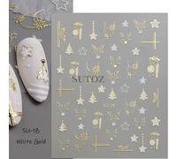 3d Lune Et ¿¿Toiles Nail Art Autocollants Bronze Dor¿¿ Argent Soleil Totem Boh¿¿Me Design Nail Charmant D¿¿Calcomanies Manucure D¿¿Cor Lesu-14 - Type Su-18 White Gold
