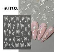 3d Lune Et ¿¿Toiles Nail Art Autocollants Bronze Dor¿¿ Argent Soleil Totem Boh¿¿Me Design Nail Charmant D¿¿Calcomanies Manucure D¿¿Cor Lesu-14 - Type Btf-S04 Silver