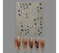 3d Lune Et ¿¿Toiles Nail Art Autocollants Bronze Dor¿¿ Argent Soleil Totem Boh¿¿Me Design Nail Charmant D¿¿Calcomanies Manucure D¿¿Cor Lesu-14 - Type Su-15 Black Gold