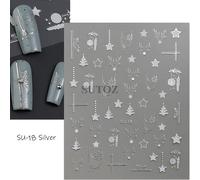 3d Lune Et ¿¿Toiles Nail Art Autocollants Bronze Dor¿¿ Argent Soleil Totem Boh¿¿Me Design Nail Charmant D¿¿Calcomanies Manucure D¿¿Cor Lesu-14 - Type Su-18 Silver