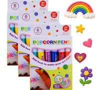 3D Magic Bubble Pen, 12PCS Puffy Popcorn Art Pens for DIY Cards (3*6Stk)